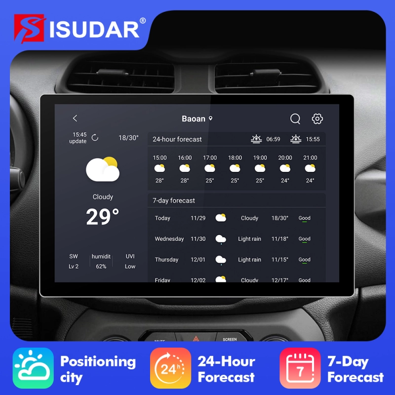 ISUDAR New Function-On-line Weather App on main menu