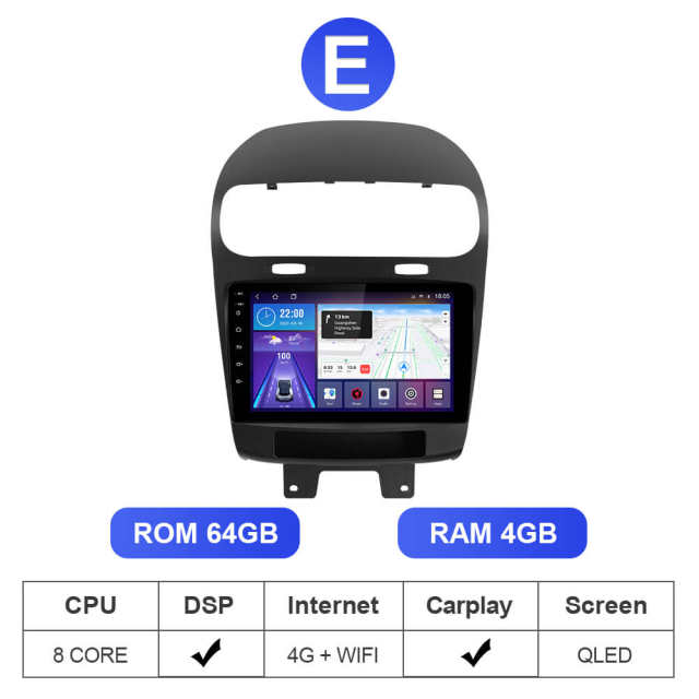 T72 8 Core Android 10 Car Radio Carplay for Fiat Dodge 2012-2014