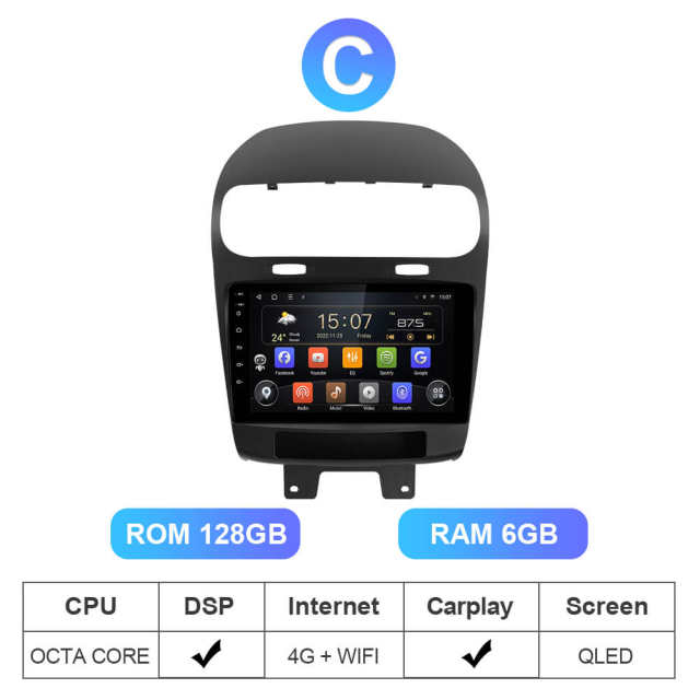 T72 8 Core Android 10 Car Radio Carplay for Fiat Dodge 2012-2014