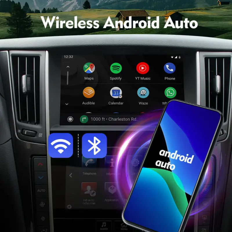 ISUDAR Carlinkit Wireless Carplay Android Auto Kit For Infiniti Q50L/QX50/QX60/Nissan/Patrol Car Multimedia Play Box