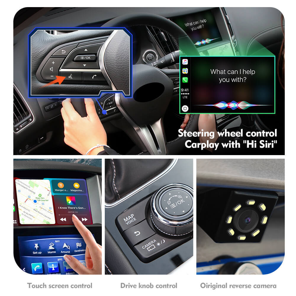 ISUDAR Carlinkit Wireless Carplay Android Auto Kit For Infiniti Q50L/QX50/QX60/Nissan/Patrol Car Multimedia Play Box