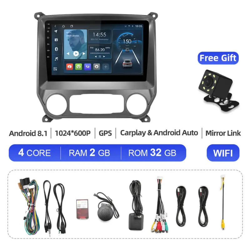 ISUDAR Stereo apple carplay For Chevrolet Gmc Silverado Sierra 2014-2018