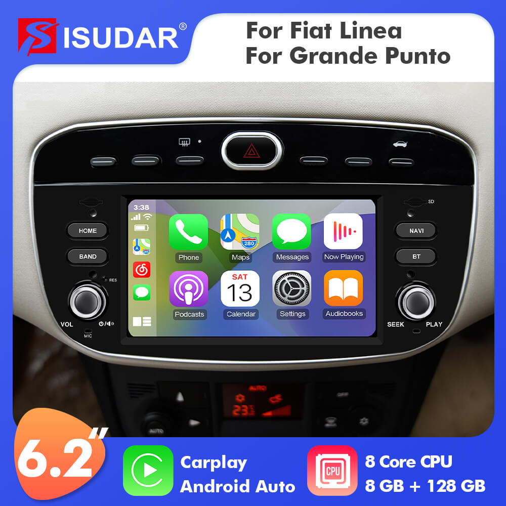 ISUDAR 2 Din Auto radio Android 9 Octa core For Fiat/Bravo 2007-2012, ISUDAR Official Shop