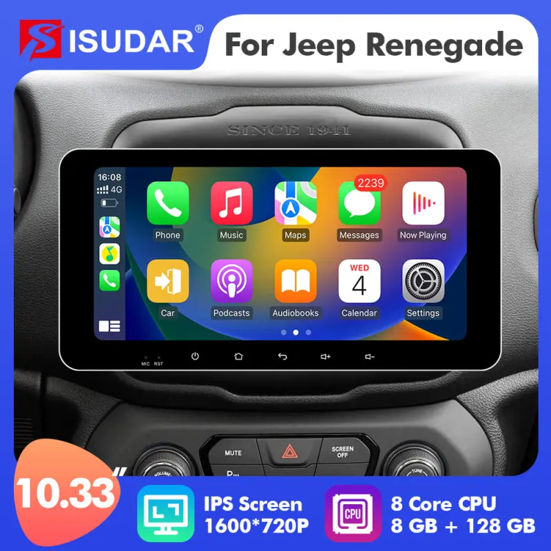 10.33 Inch Carplay Car Radio For Jeep Renegade 2014 2015 2016 2017