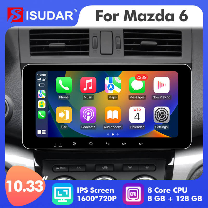 T72 10.33 Inch Apple Carplay Car Radio For Mazda 6 2 3 GH 2007-2012