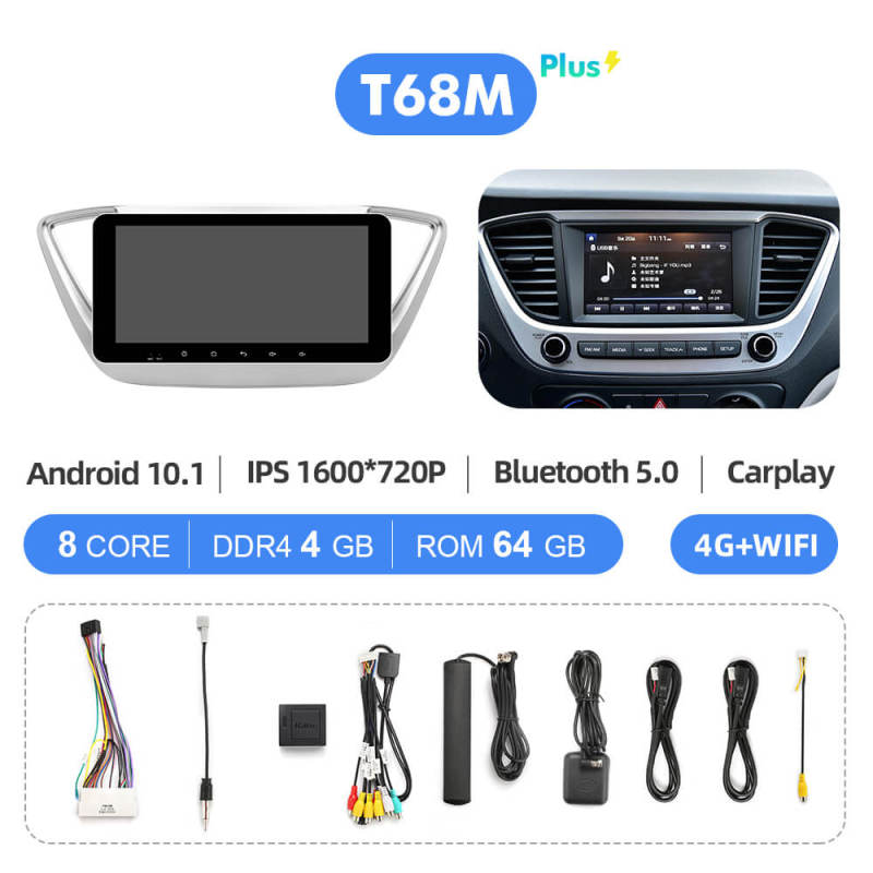 T72 10.33 Inch Android 10 Car Radio For Hyundai/Solaris/Verna 2017-