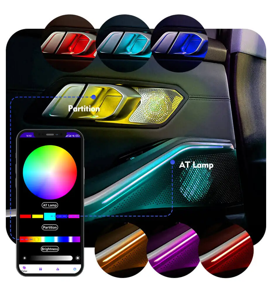 Symphony Full Color Car Interior Light Dual Zone LED Strip Accessories DIY  Car Guide Fiber Optic Led Ambient Light App Control on OnBuy