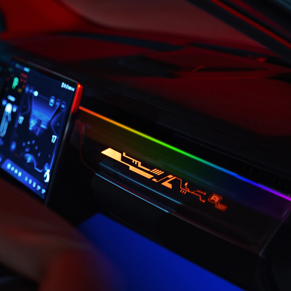 Car Interior Ambient Symphony Flowing Colorful LED Lights