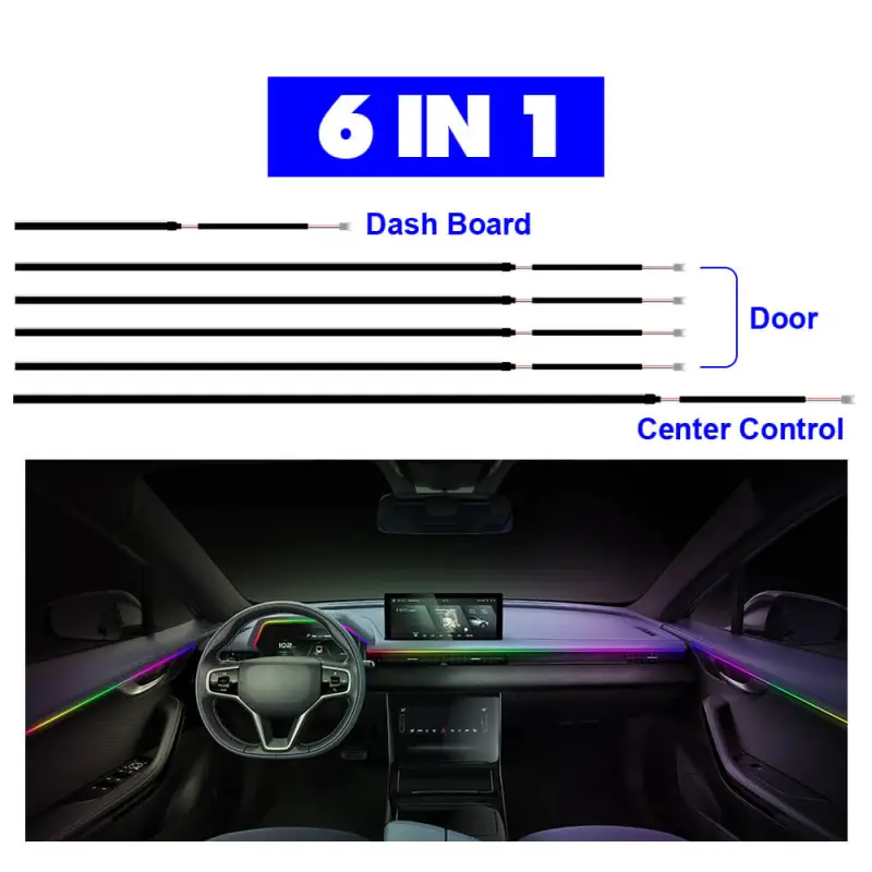 Car Interior Ambient Symphony Flowing Colorful LED Lights