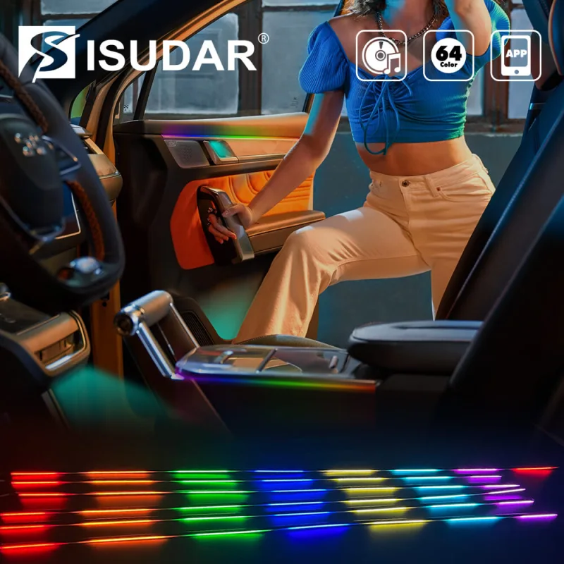 Car Interior Ambient Symphony Flowing Colorful LED Lights