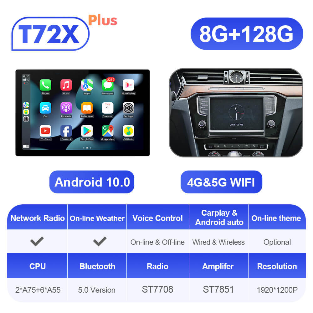 ISUDAR T72 2K 13.1 Inch 8 Core Android 10 Car Radio For VW/Volkswagen Passat B8 2015-
