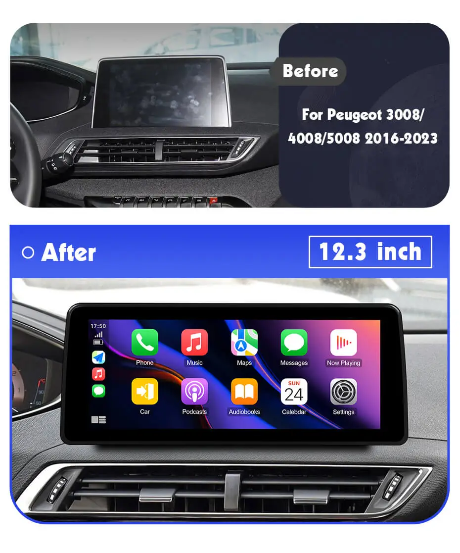Belsee Best Aftermarket Stereo Upgrade Android 12 Auto Head Unit for Peugeot  3008 5008 Partner Citroen