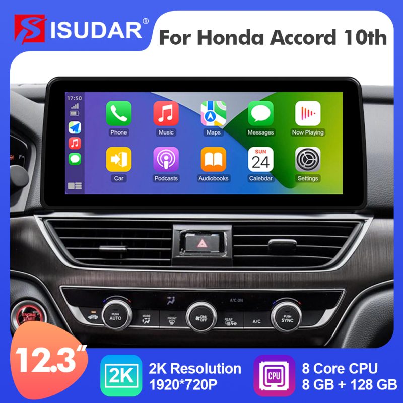 12.3 Inch Android 10 Apple Carplay Car Stero For  HONDA/ACCORD 10th Generation 2018-