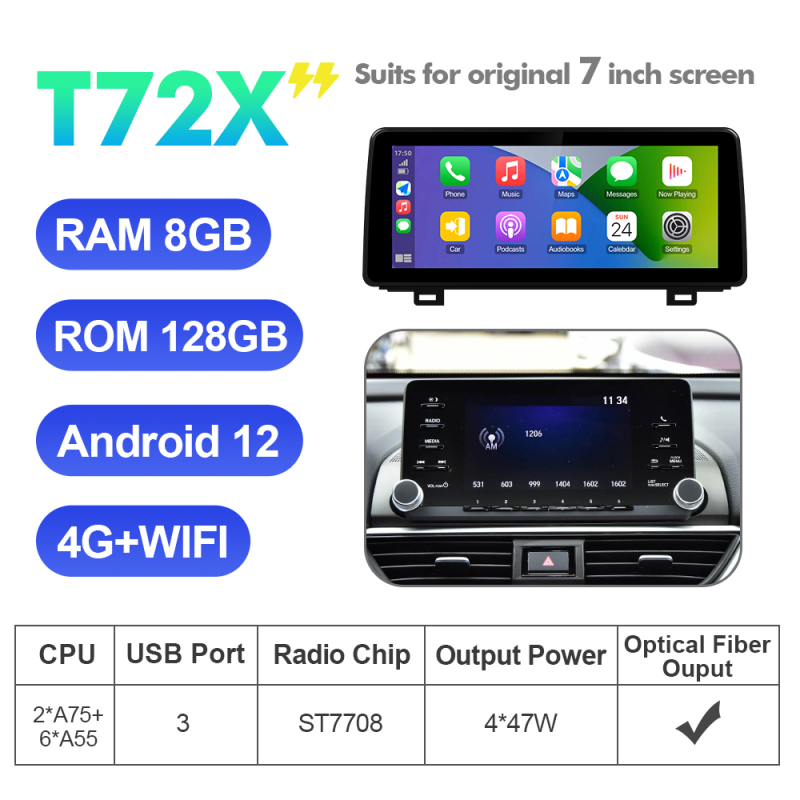 12.3 Inch Android 10 Apple Carplay Car Stero For  HONDA/ACCORD 10th Generation 2018-