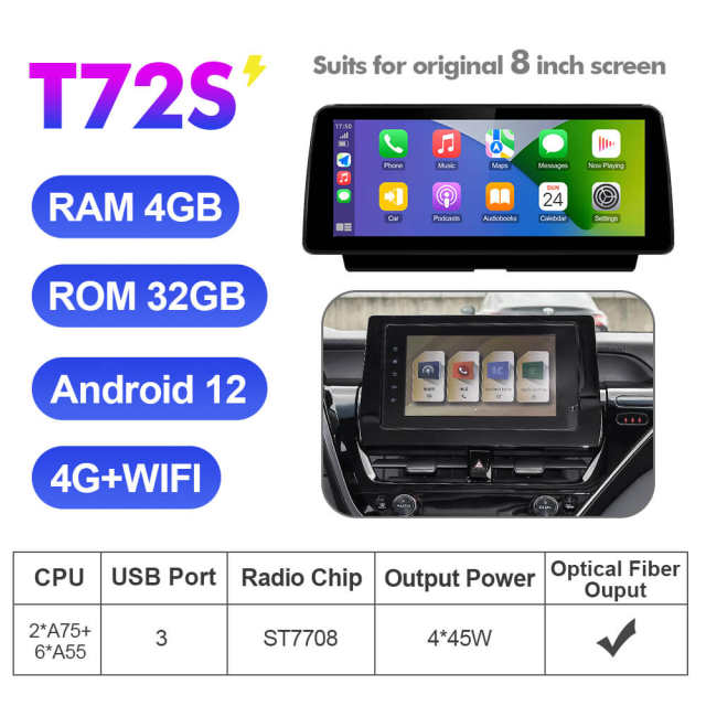 ISUDAR 12.3 Inch Android 12 Car Radio For Toyota Camry 2021- GPS Auto Multimedia Stereo