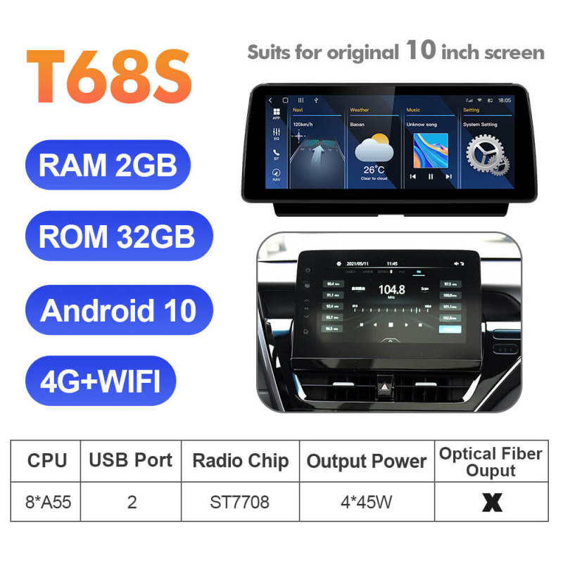 ISUDAR 12.3 Inch Android 12 Car Radio For Toyota Camry 2021- GPS Auto Multimedia Stereo