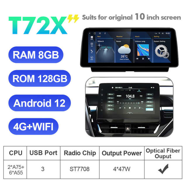 ISUDAR 12.3 Inch Android 12 Car Radio For Toyota Camry 2021- GPS Auto Multimedia Stereo