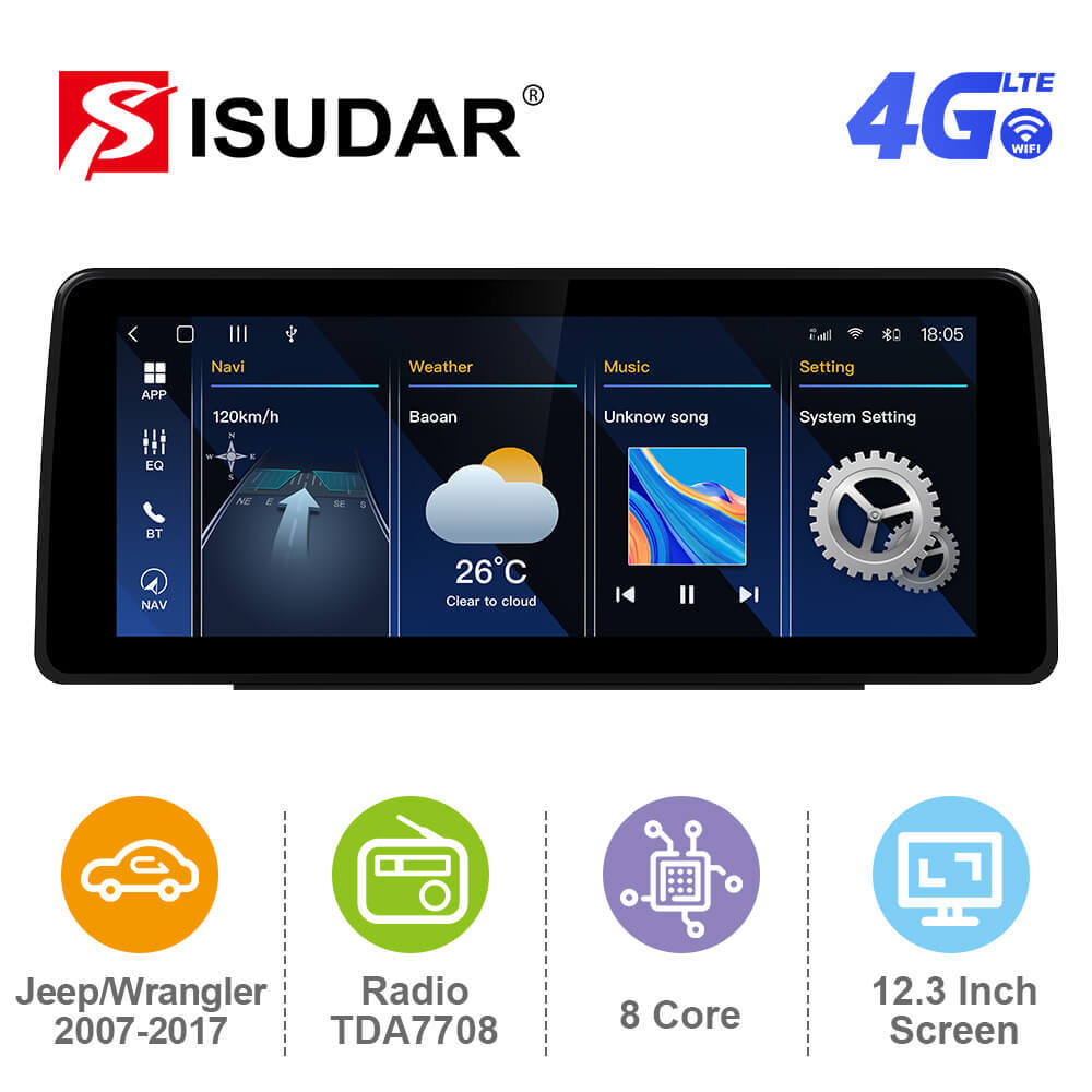 ISUDAR 12.3 Inch Android 12 Car Radio For Jeep/Wrangler/Commander/Grand Cherokee/Dodge