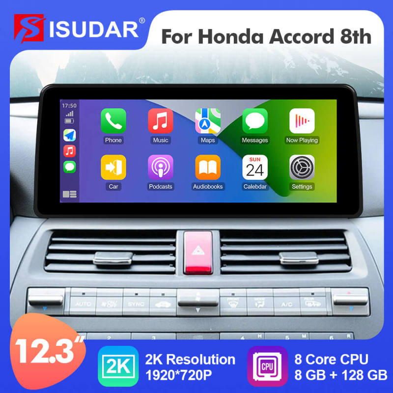 ISUDAR 12.3 Inch Android 12 Car Radio For Honda Accord 8th 2008-2013 GPS Auto Multimedia Stereo