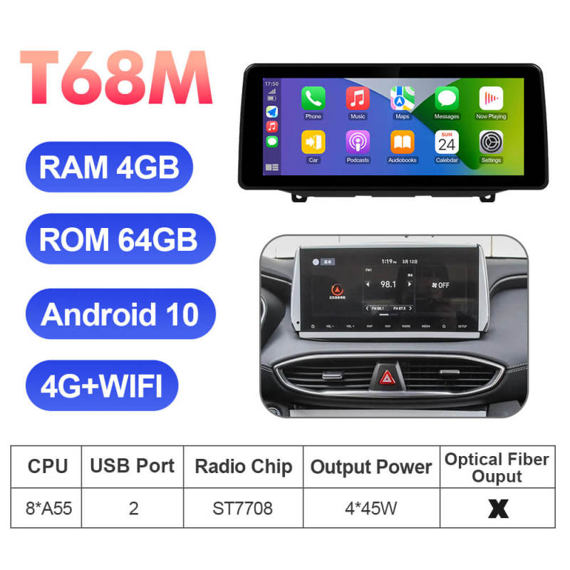 ISUDAR 12.3 Inch Android 12 Car Radio For Hyundai Santa Fe 2017-2021