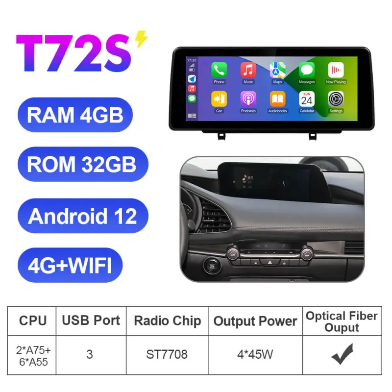 ISUDAR 12.3 Inch Android 12 Car Radio For Mazda 3 Axela 2020-2022 GPS