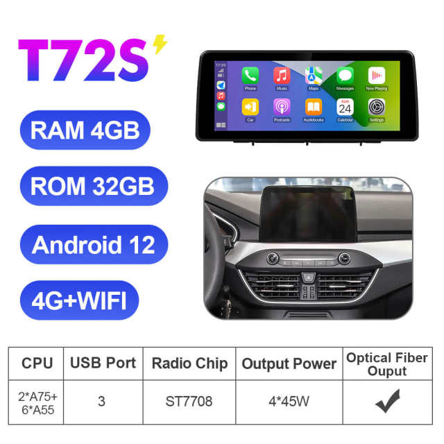 ISUDAR 12.3 Inch Android 12 Car Radio For Ford Focus 2019-2022 Auto Multimedia Stereo Player