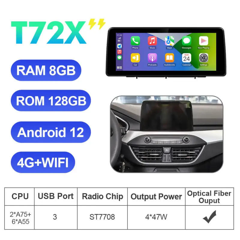 ISUDAR 12.3 Inch Android 12 Car Radio For Ford Focus 2019-2022 Auto Multimedia Stereo Player