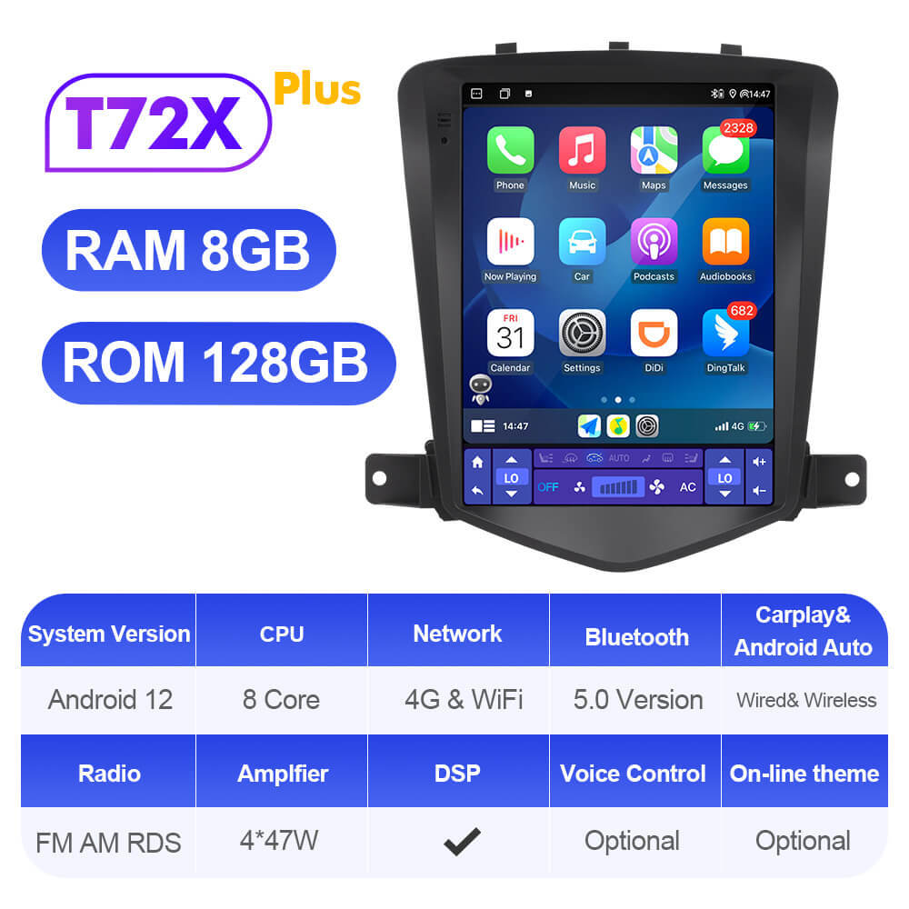 ISUDAR Car Android 12 Radio For Chevrolet Cruze J300 2008-2012 Multimedia Video GPS CarPlay