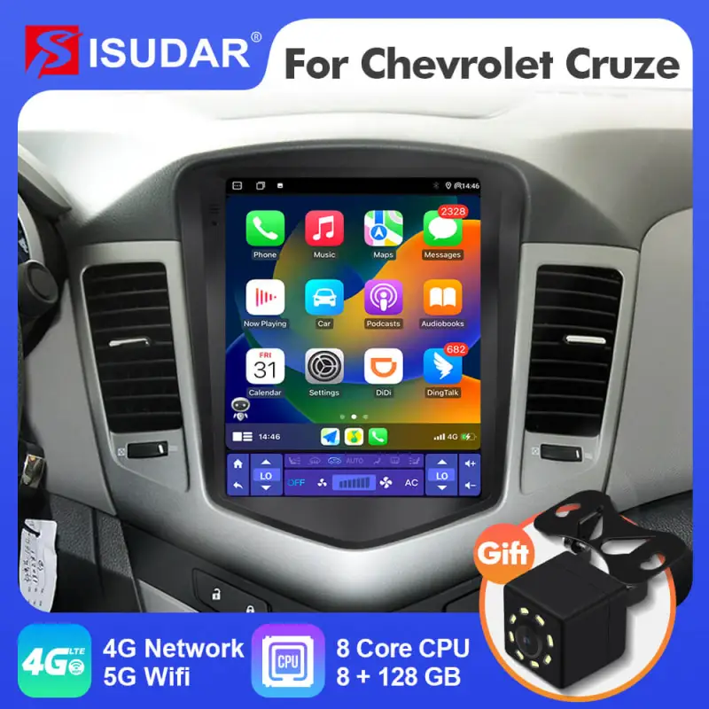 ISUDAR Car Android 12 Radio For Chevrolet Cruze J300 2008-2012 Multimedia Video GPS CarPlay