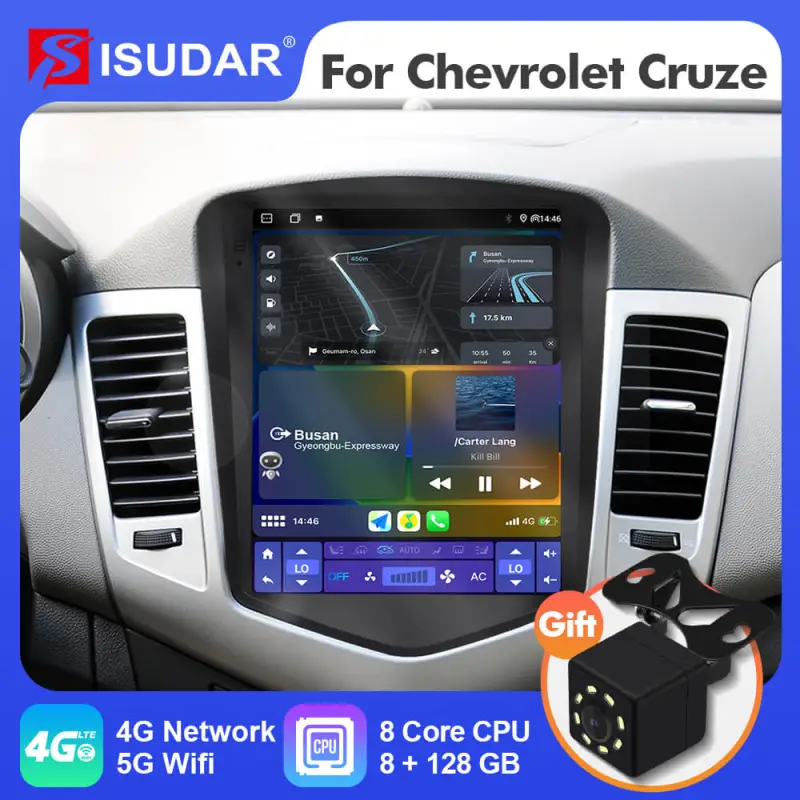 ISUDAR Car Android 12 Radio For Chevrolet Cruze J300 2008-2012 Multimedia Video GPS CarPlay