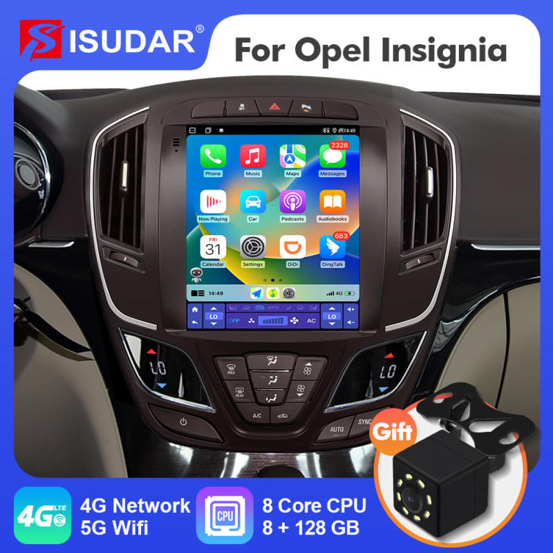 ISUDAR T72 Android 12 Car Radio for Opel Insignia 2014-2018 with Tesla sytle screen