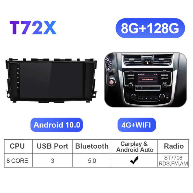 ISUDAR T72 Android 10 Car Radio 9''  For Nissan Teana 3 Altima 5 L33 2013 -2018