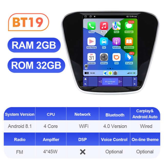 ISUDAR Android 12 Tesla Style Car Radio For Chevrolet Cavalier 2015-2018 Auto Multimedia