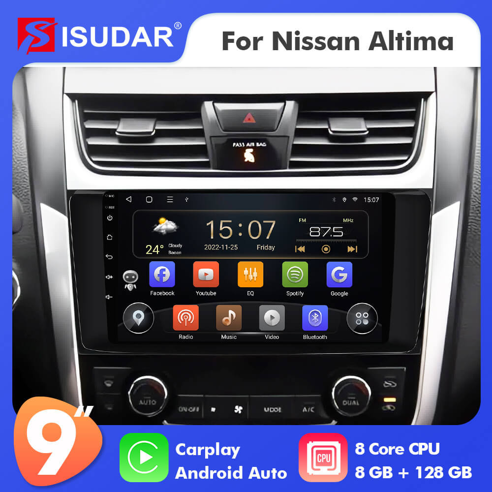 ISUDAR T72 Android 10 Car Radio 9''  For Nissan Teana 3 Altima 5 L33 2013 -2018
