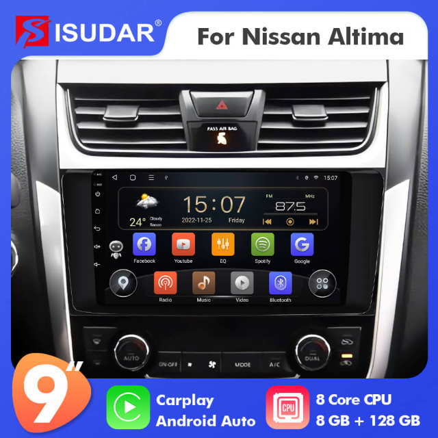 ISUDAR T72 Android 10 Car Radio 9''  For Nissan Teana 3 Altima 5 L33 2013 -2018