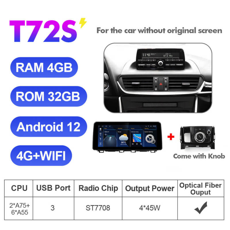 ISUDAR 12.3 Inch Android 12 Car Radio For Mazda CX-4 CX4 CX 4 2016-2021 GPS Auto Multimedia Stereo Player Carplay 4G 8 Core 2Din