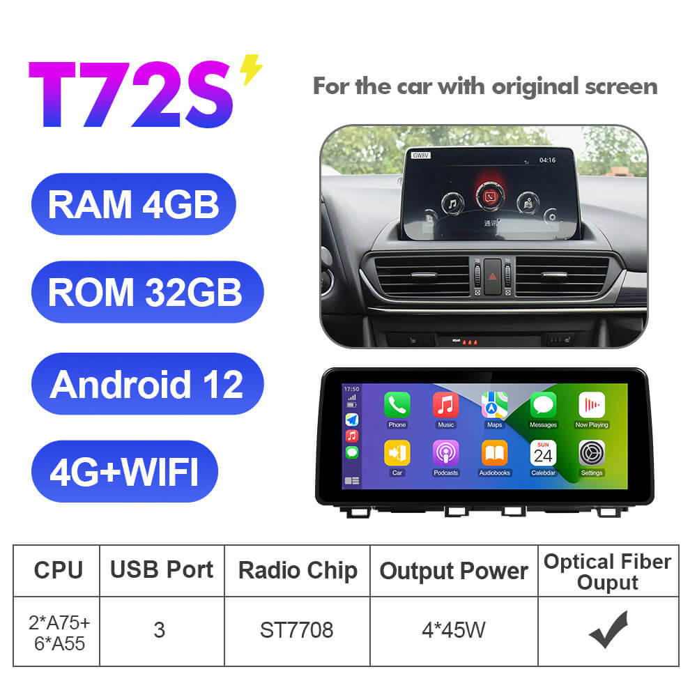 ISUDAR 12.3 Inch Android 12 Car Radio For Mazda CX-4 CX4 CX 4 2016-2021 GPS Auto Multimedia Stereo Player Carplay 4G 8 Core 2Din