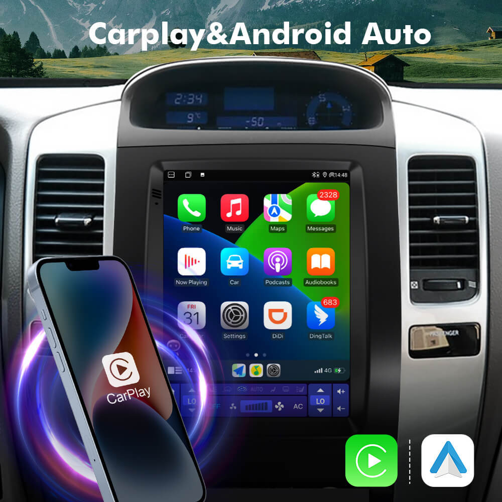 ISUDAR Android 12 Car Radio For Toyota Land Cruiser Prado 120 2002-2009 Multimedia Player