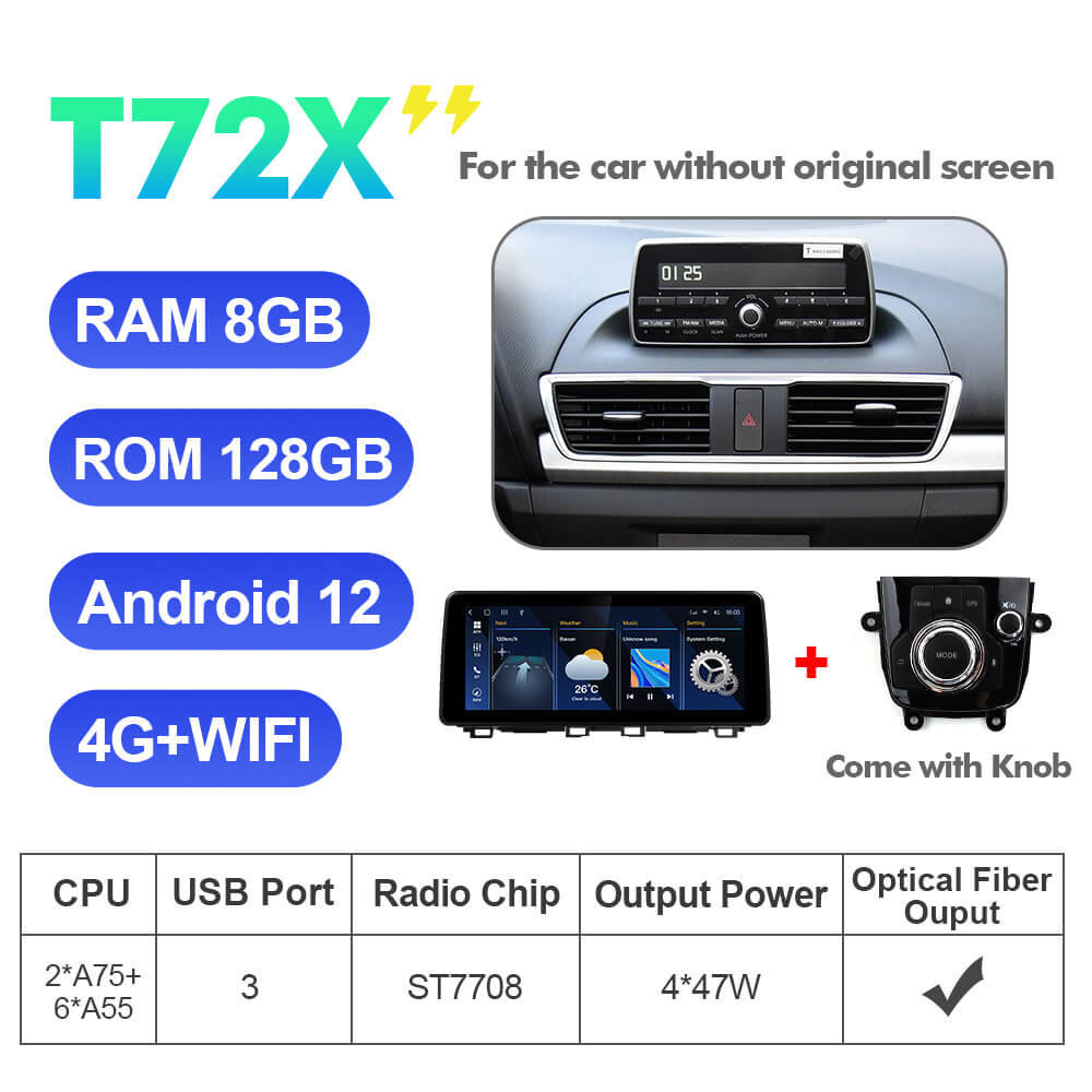 ISUDAR 12.3 Inch Android 12 Car Radio For Mazda 3 Axela 2014-2019 GPS Auto Multimedia Stereo