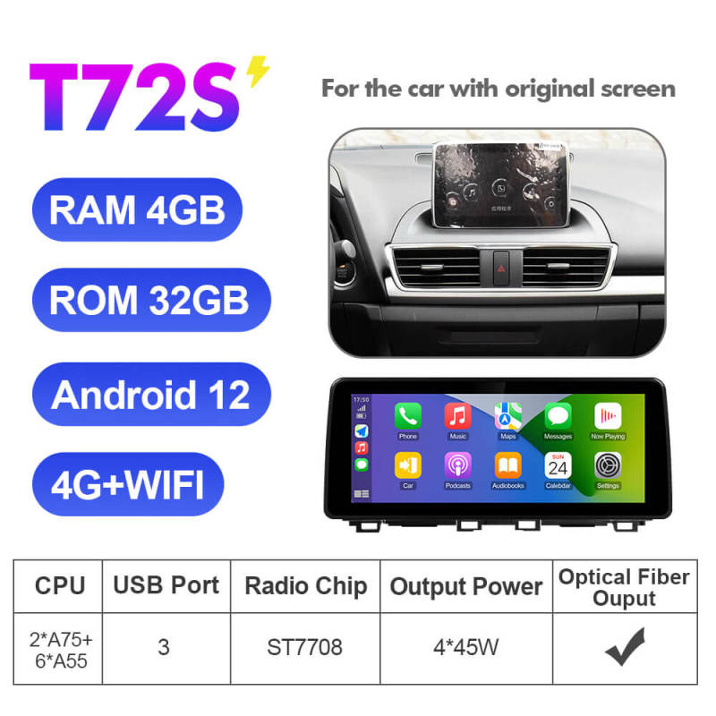 ISUDAR 12.3 Inch Android 12 Car Radio For Mazda 3 Axela 2014-2019 GPS Auto Multimedia Stereo