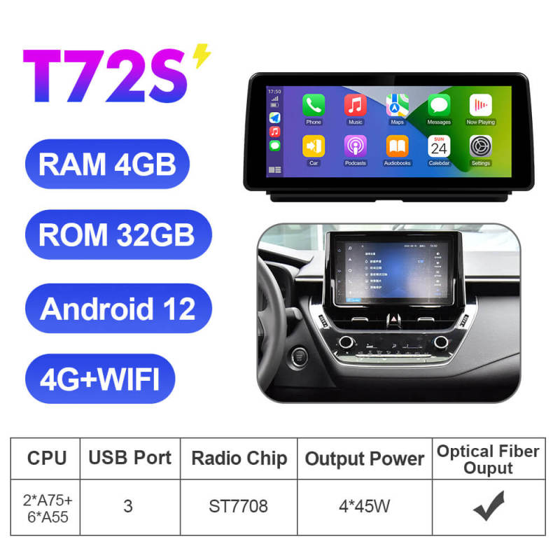 ISUDAR 12.3 Inch Android 12 Car Radio For Toyota Corolla 2019-2023 GPS Auto Multimedia Stereo Player