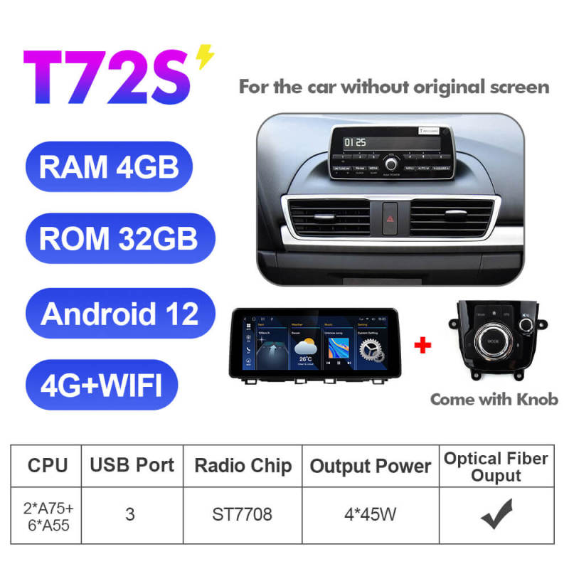 ISUDAR 12.3 Inch Android 12 Car Radio For Mazda 3 Axela 2014-2019 GPS Auto Multimedia Stereo