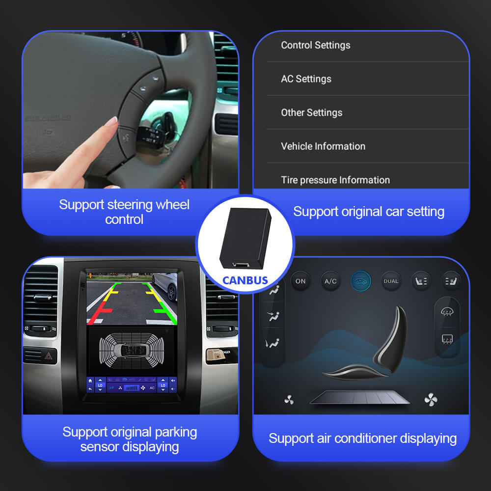 ISUDAR Android 12 Car Radio For Toyota Land Cruiser Prado 120 2002-2009 Multimedia Player