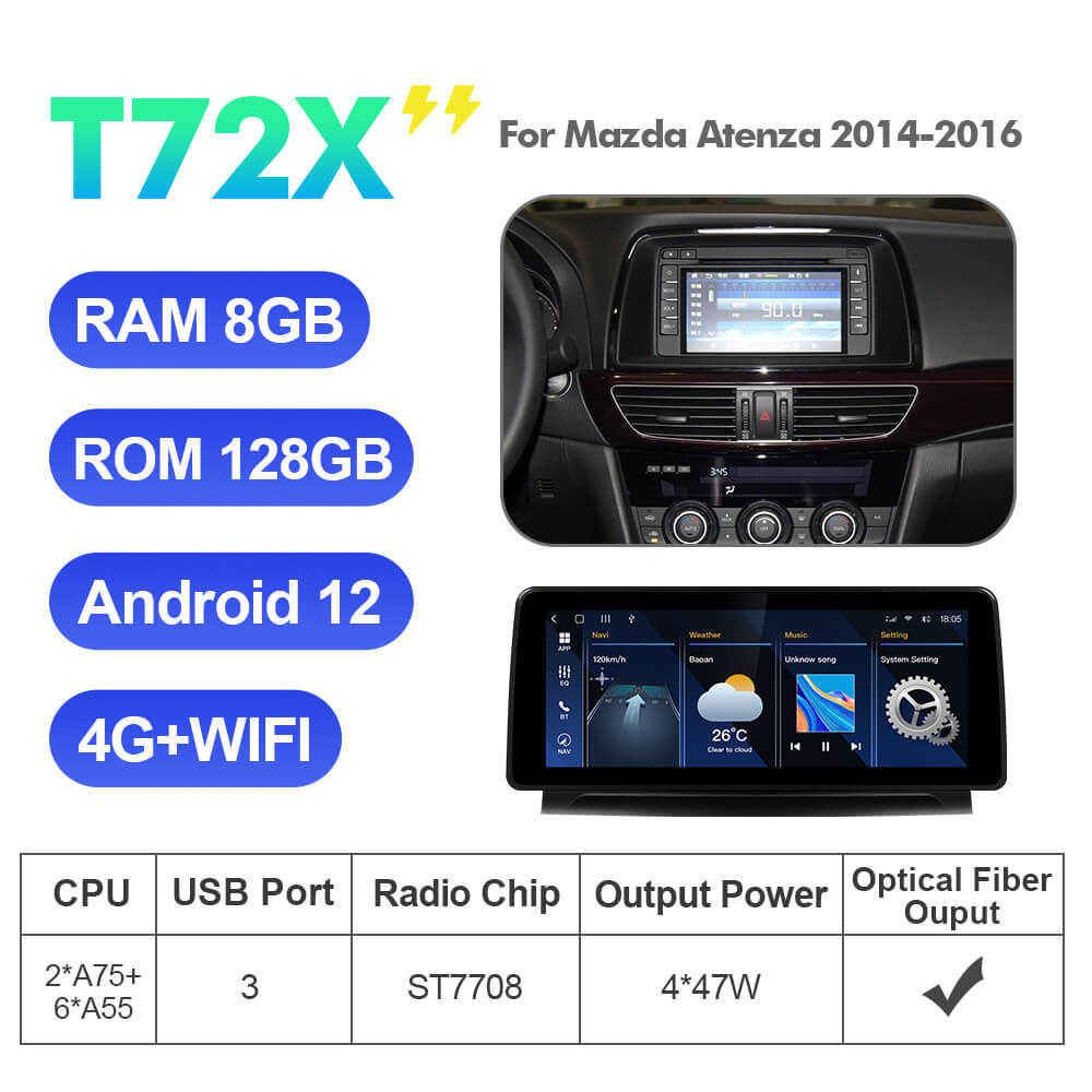 ISUDAR 12.3 Inch Android 12 Car Radio For MAZDA 6 Atenza 2014-2016 CX5 CX-5 CX 5 2013-2015