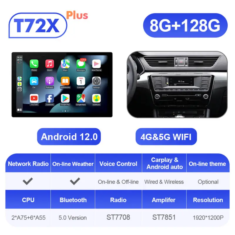 ISUDAR 2K 13.1 Inch 8 Core Android 10 Car Radio For Skoda Superb 3 2016-