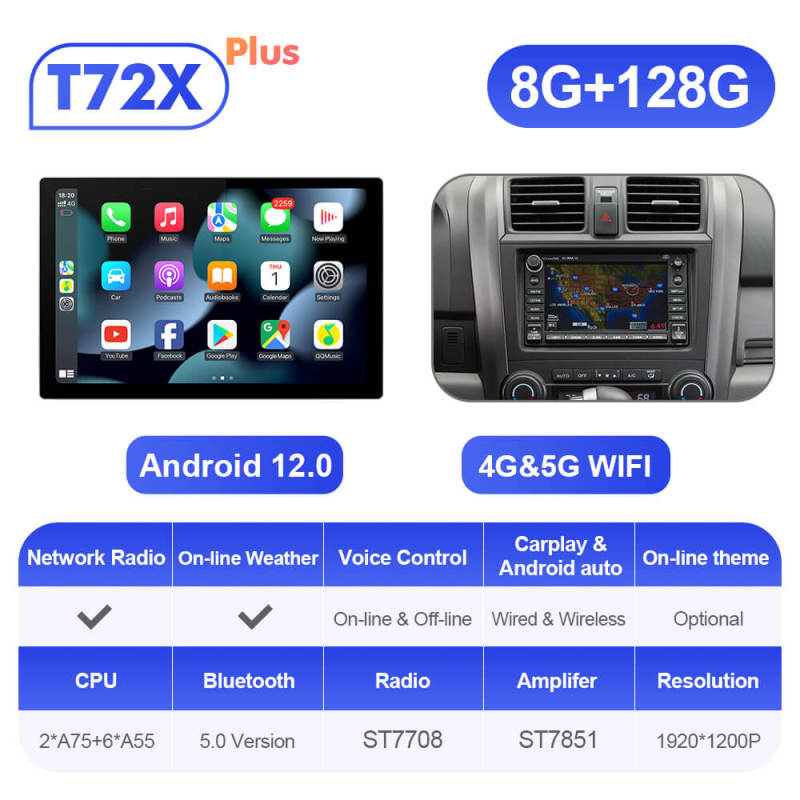 ISUDAR 2K 13.1'' Carplay Car Multimedia Radio Player For Honda/CRV/CR-V 2006 2007-2011 GPS Navigation