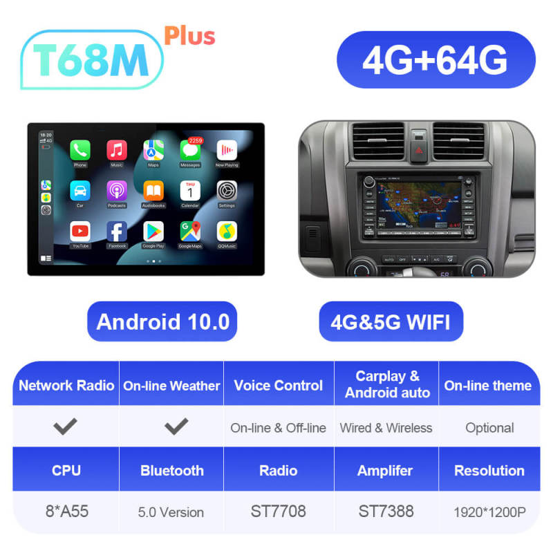 ISUDAR 2K 13.1'' Carplay Car Multimedia Radio Player For Honda/CRV/CR-V 2006 2007-2011 GPS Navigation