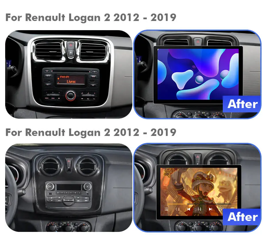 ISUDAR 2K 13.1'' Android Car Radio Player For Renault Logan 2 2012 -2019/  Sandero 2 2014-2019