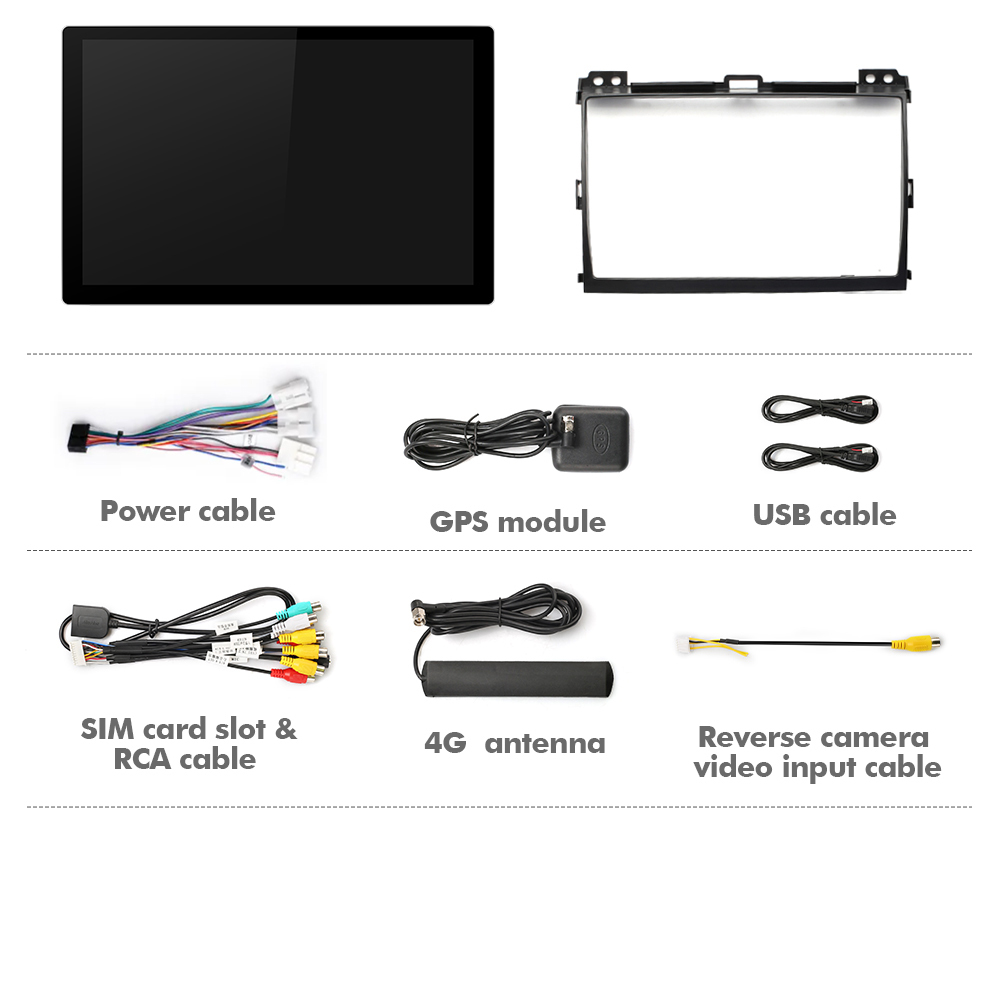ISUDAR 2K 13.1'' Carplay Car Multimedia Radio Player For Toyota Land Cruiser Prado 120 2002-2009
