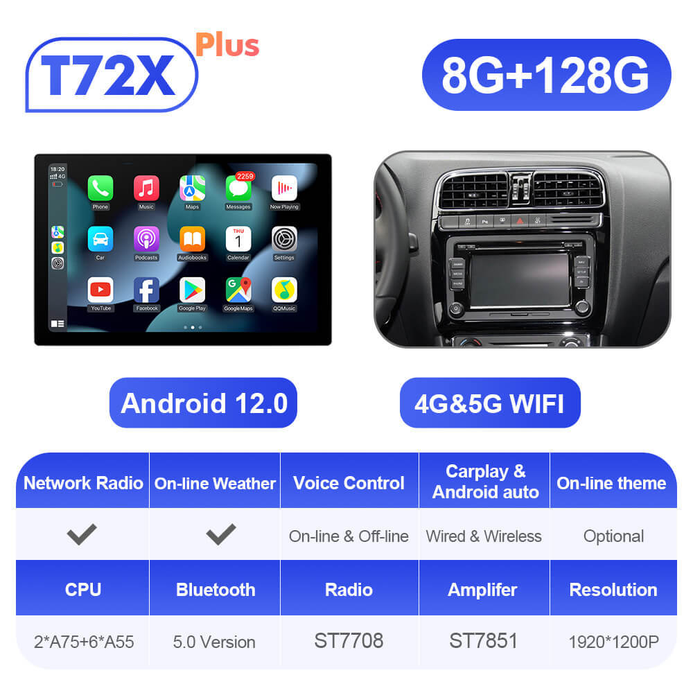 ISUDAR 2K 13.1 Inch 8 Core Android 10 Car Radio For VW/Volkswagen/POLO Sedan 2009-2017